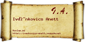 Ivánkovics Anett névjegykártya