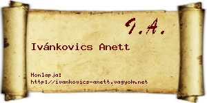 Ivánkovics Anett névjegykártya